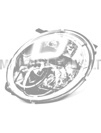 Kairysis priekinis žibintas Microcar MGO 4 / MGO 5 / Dué 3 (juodas)