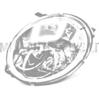 Kairysis priekinis žibintas Microcar MGO 4 / MGO 5 / Dué 3 (juodas)