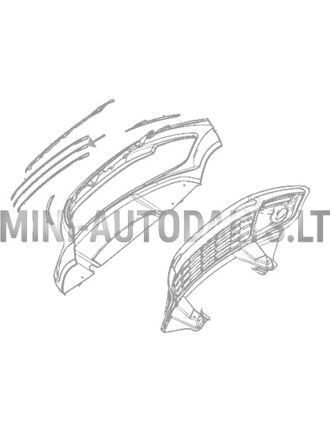 Centrinė chromo juostelė priekinio bamperio grotelės Ligier JS50 ph2 / ph3