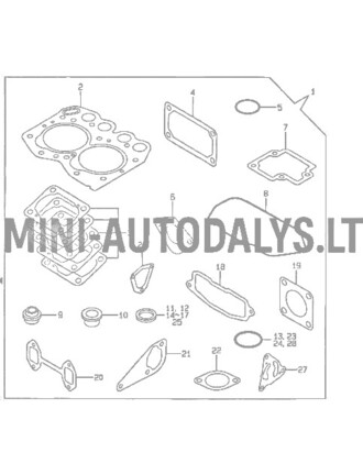 Yanmar galvos tarpiklių rinkinys