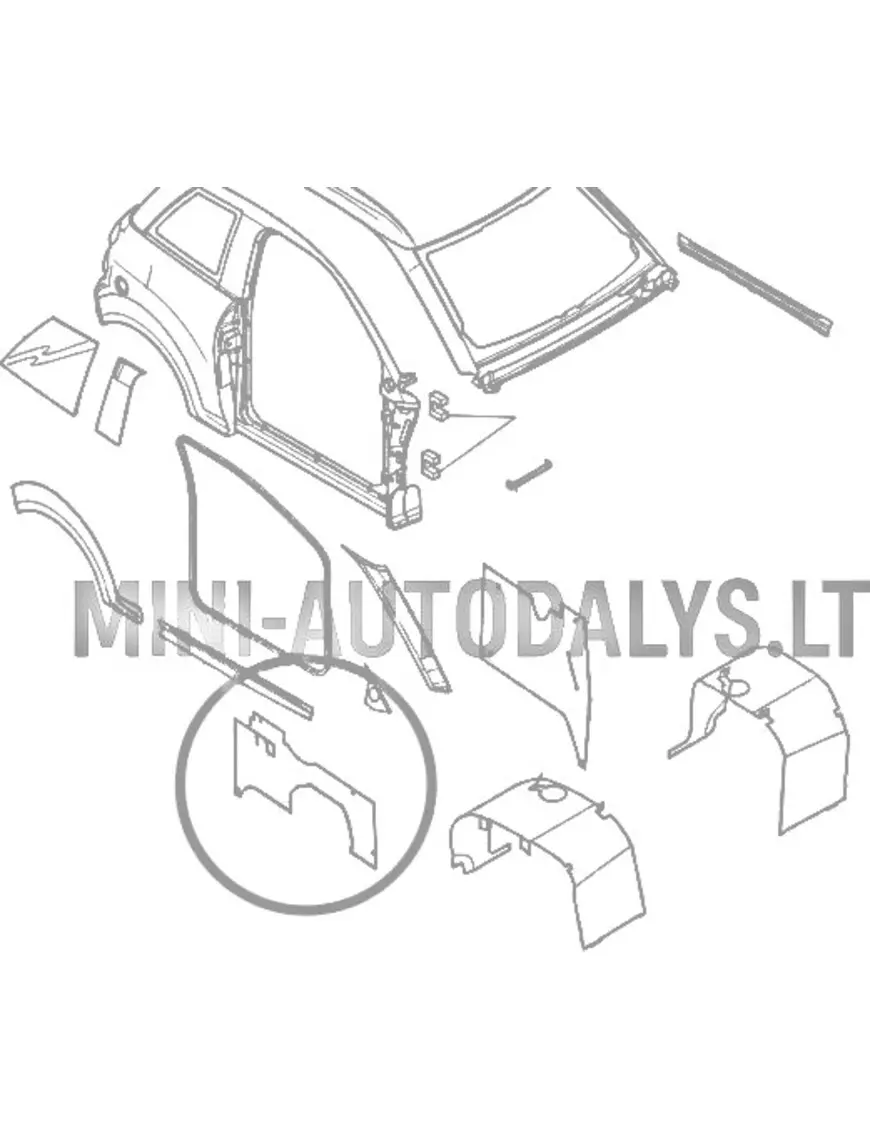 Vidinis dešinysis galinis sparnas Microcar M8