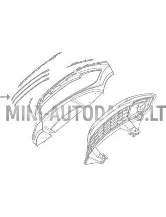 Viršutinė chromo juostelė priekinio bamperio grotelės Ligier JS50 ph2 / ph3