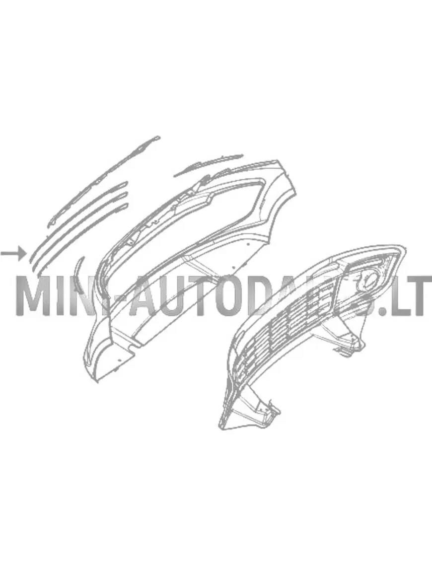 Viršutinė chromo juostelė priekinio bamperio grotelės Ligier JS50 ph2 / ph3