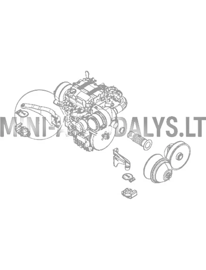 Priekinis dešinysis variklio laikiklis Ligier / Microcar (Lombardini 502 Progress)