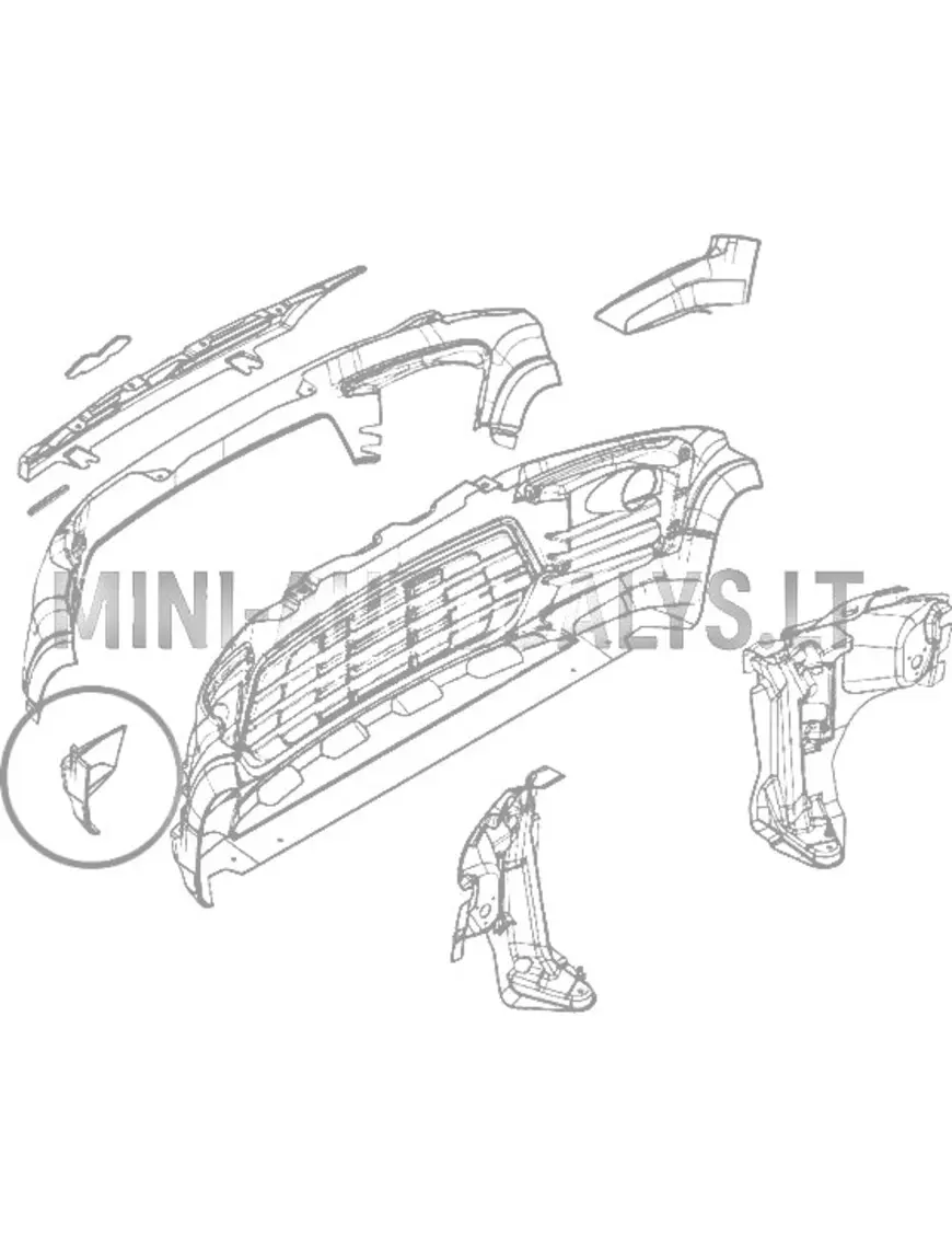 Spoileris priekinio bamperio kairės pusės Ligier JS60 Sport Ultimate (asfalto pilka)