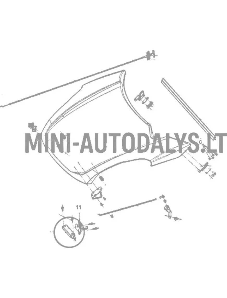 Atraminis variklio dangčio užraktas Ligier JS50 / JS50L Ph1