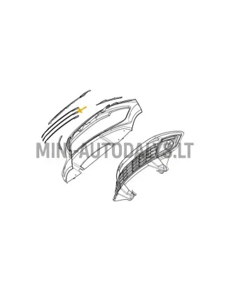 Centrinė chromo juostelė priekinio bamperio grotelės Ligier JS50 ph2 / ph3