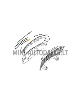 Apatinė chromuota juostelė priekinio bamperio grotelės Ligier JS50 ph2 / ph3