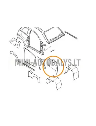 Vidinis kairės pusės galinis sparnas Microcar M8