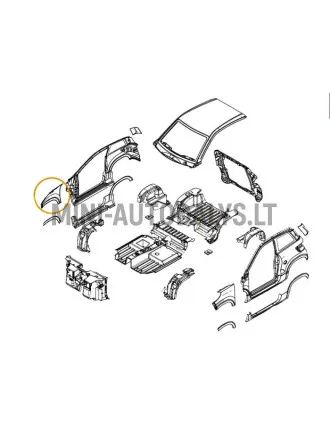 Priekinis dešinysis sparnas Ligier JS60 (perlamutro baltos spalvos)