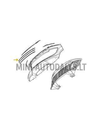 Viršutinė chromo juostelė priekinio bamperio grotelės Ligier JS50 ph2 / ph3