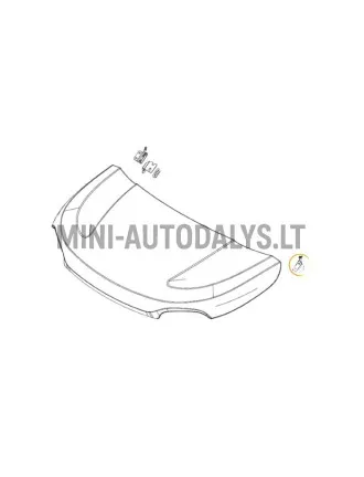 Kapoto dangčio lankstas priekyje kairėje Microcar MGO6 / Due6