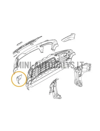 Spoileris priekinio bamperio kairės pusės Ligier JS60 Sport Ultimate (juodas)