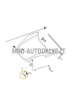 Atraminis variklio dangčio užraktas Ligier JS50 / JS50L Ph1